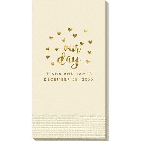 Confetti Hearts Our Day Guest Towels
